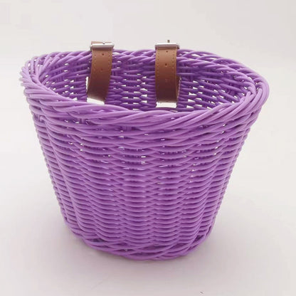 Decorative Woven Storage Basket with Leather Handles Acalora