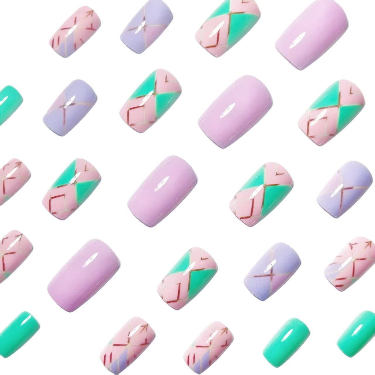 Geometric Pattern Nail Art Acalora