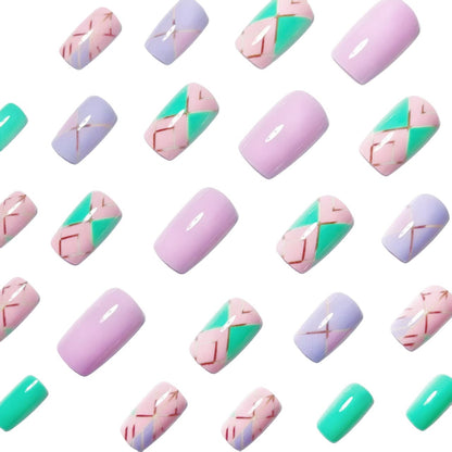 Geometric Pattern Nail Art Acalora