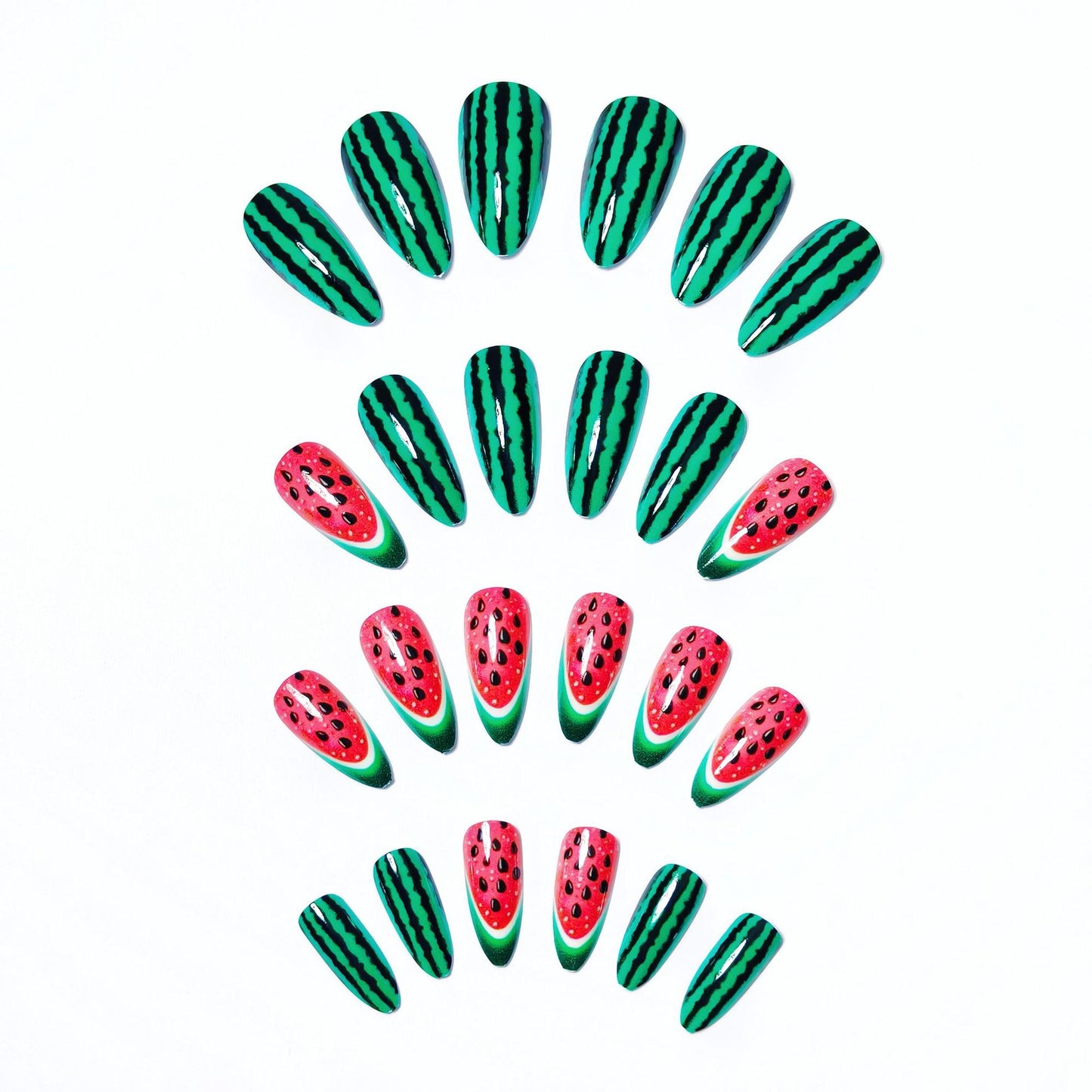 Watermelon-Inspired Nail Art Acalora