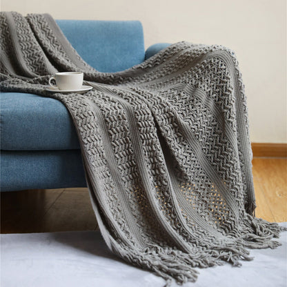 Premium Handcrafted Fringe Throw Blanket