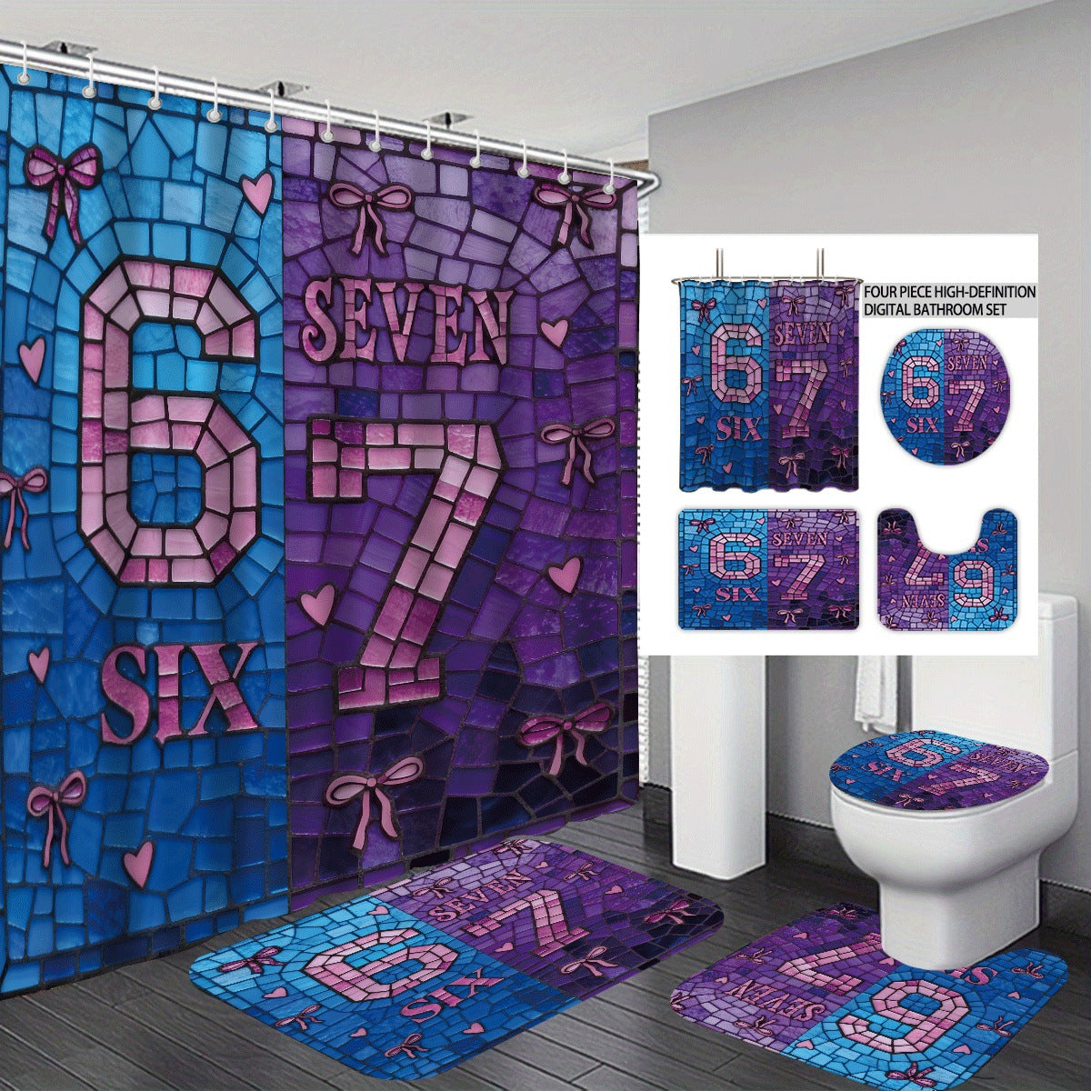 Colorful Dessert-Themed Bathroom Set