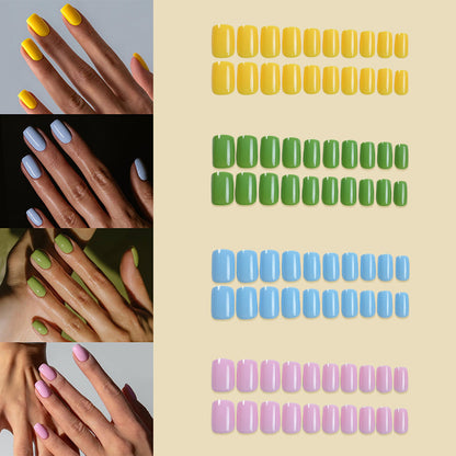 Glossy Press-On Nail Set with Creative Colorful Styles Acalora