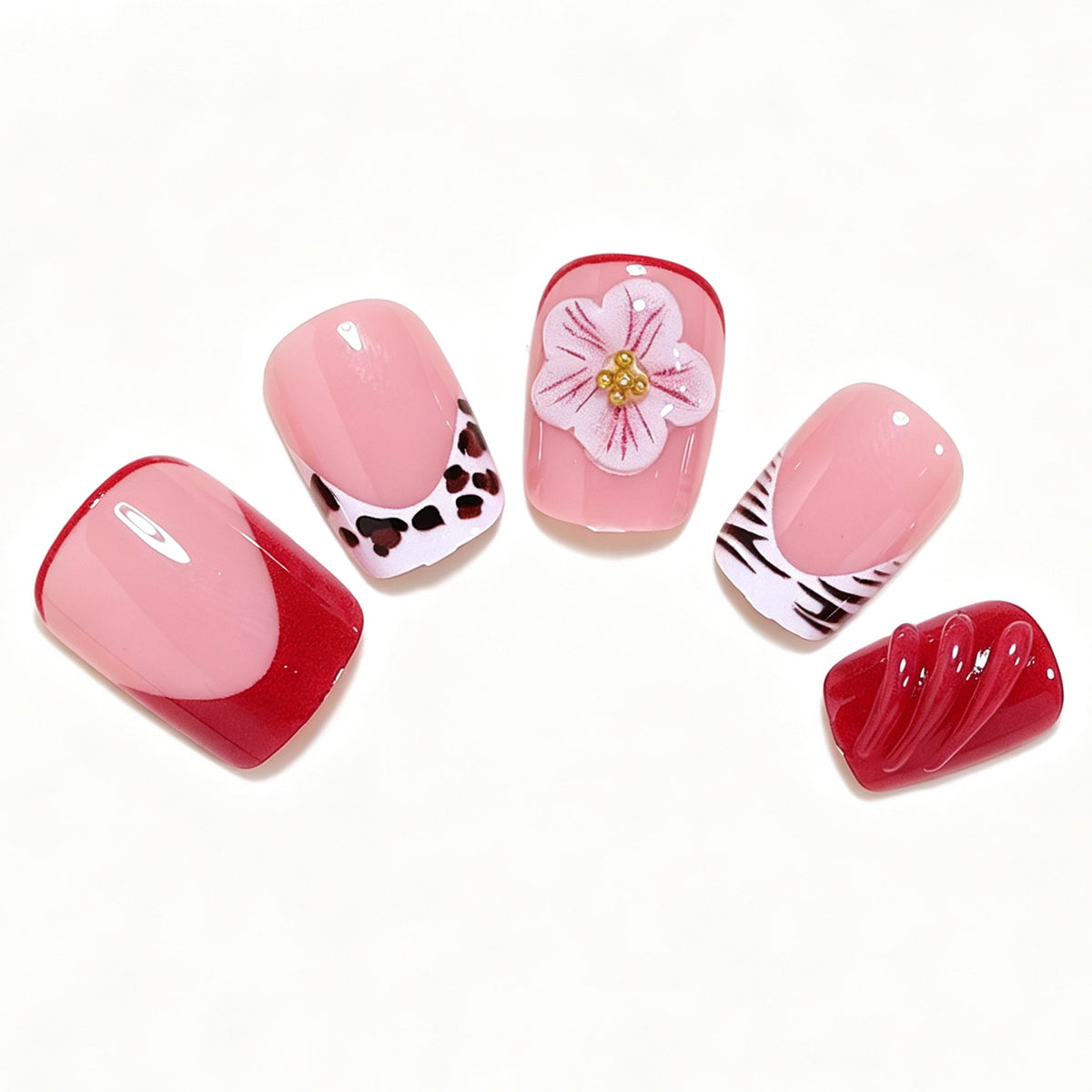 Decorative Floral Press-On Nail Art Set Acalora