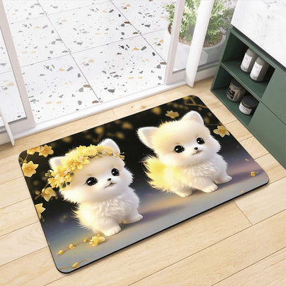 Adorable Pomeranian-Themed Bath Rug