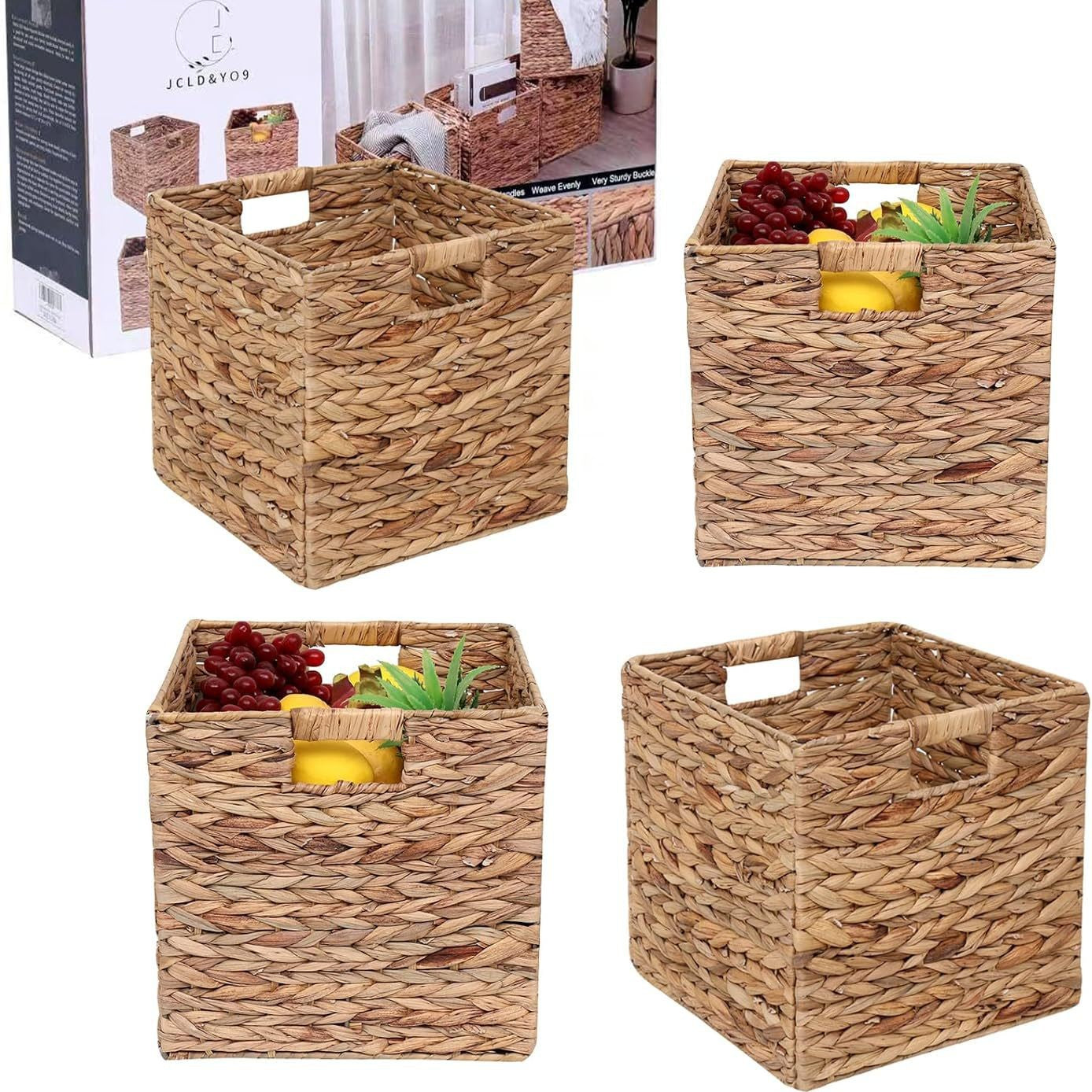 Premium Water Hyacinth Storage Basket Acalora