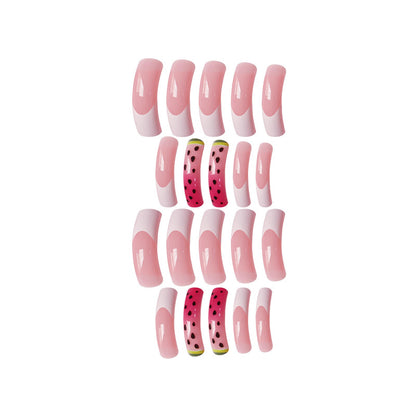 Playful Watermelon Themed Press-On Nail Art Acalora