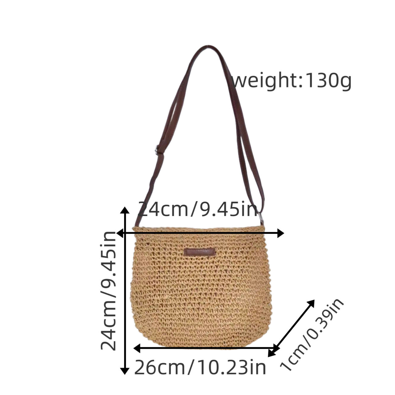 Handbag made of handcrafted natural material with adjustable shoulder strap Bowlift