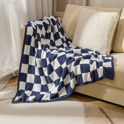 Soft Plush Checkerboard Throw Blanket
