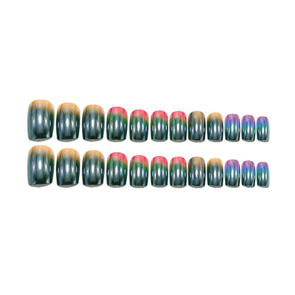 Acrylic Nail Set with High Gloss Metallic Finish Acalora