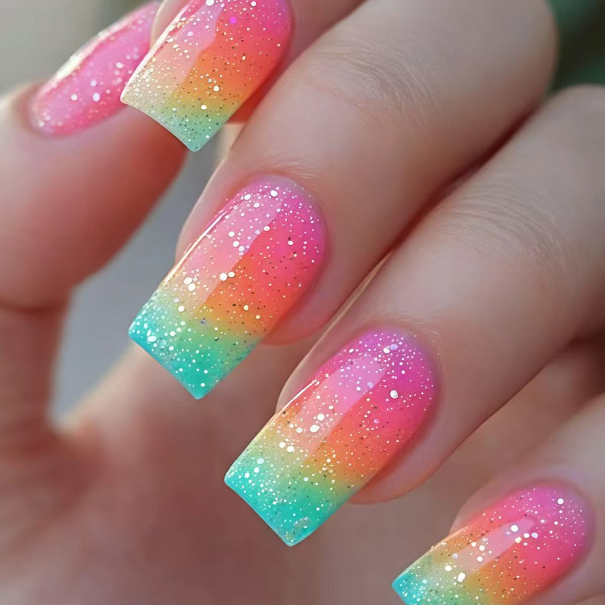 Gradient Glitter Ombre Nail Art Acalora