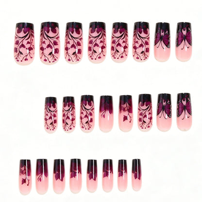Elegant Butterfly Floral Nail Art Tips Acalora