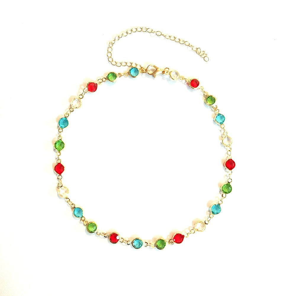 Colorful Gemstone Chain Necklace Acalora