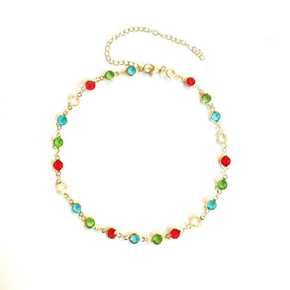 Colorful Gemstone Chain Necklace Acalora