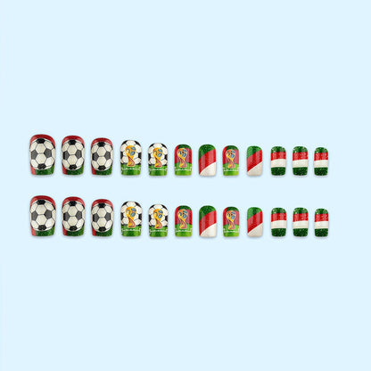 Artificail nails with soccer theme Acalora