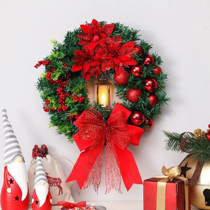 Skanto | Christmas Wreath with LED Lights and Bow