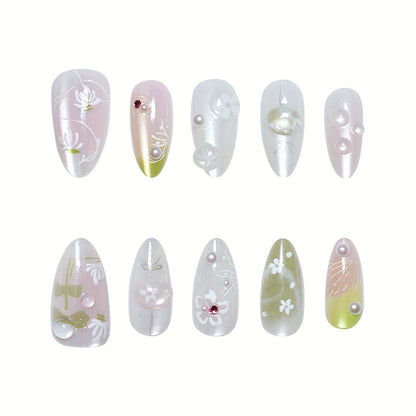 Floral Elegance Press-On Nail Set Acalora