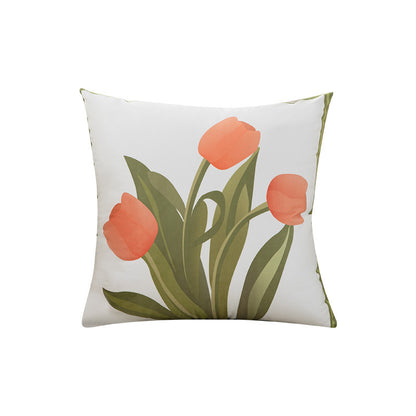 Decorative Floral Print Throw Pillow