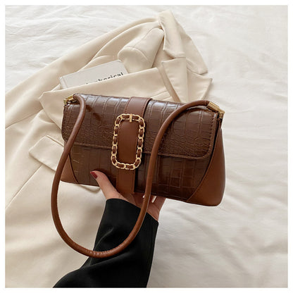 Crocodile Patterned Chain Strap Handbag Acalora