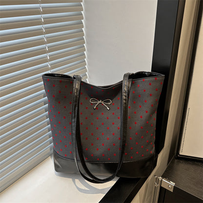 Heart-Embellished Canvas Tote Bag Acalora