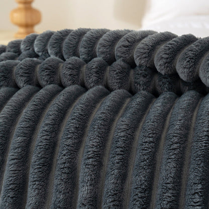 Textured Plush Throw Blanket