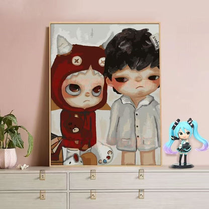 Playful Character Illustration Canvas Art