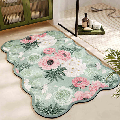 Floral Pattern Bath Mat