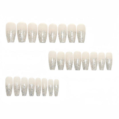 Artificial nails with glitter French tips Acalora
