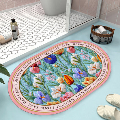 Floral Design Bath Mat