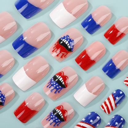 Patriotic style artificial nails Acalora