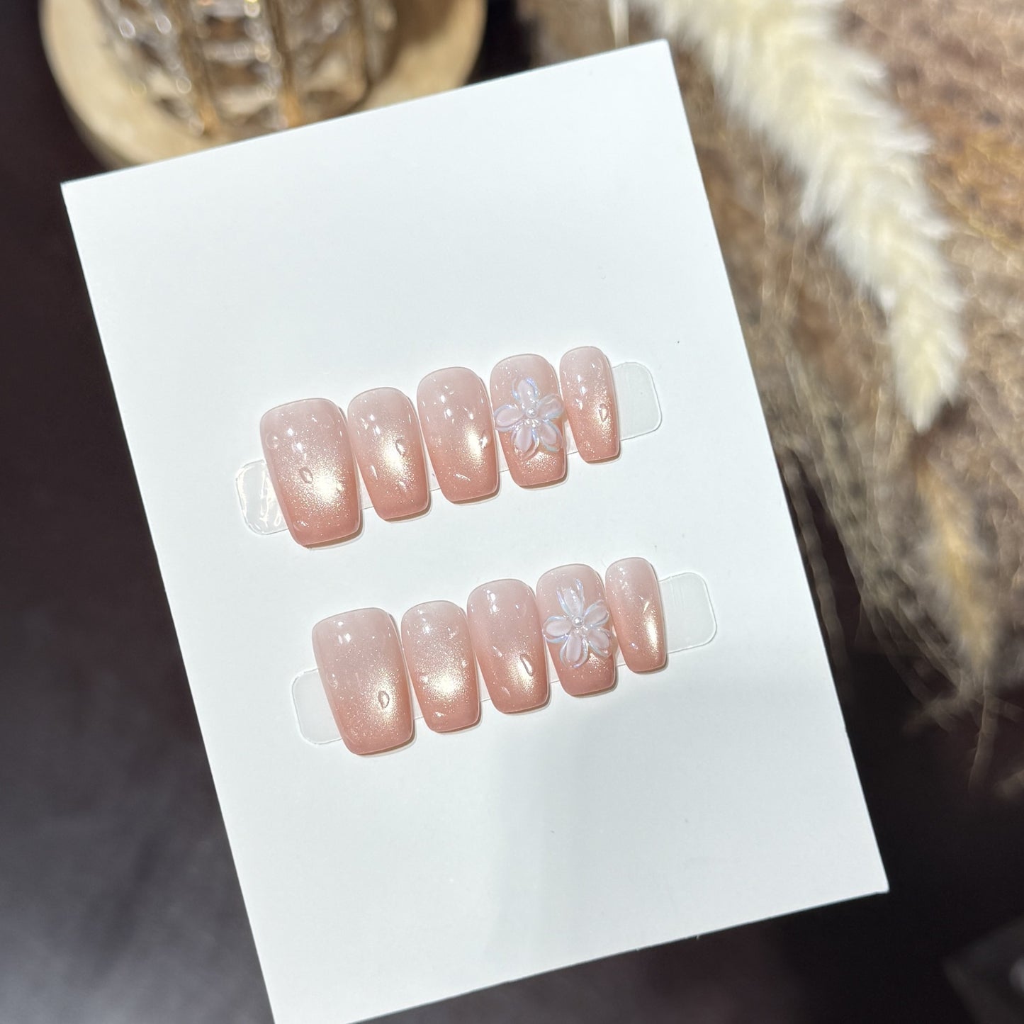 Floral Embellished Press-On Nail Set Acalora