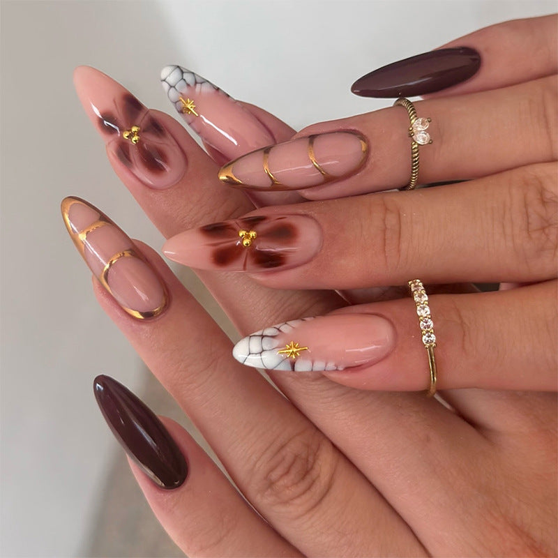 Decorative Floral Press-On Nail Art Set Acalora