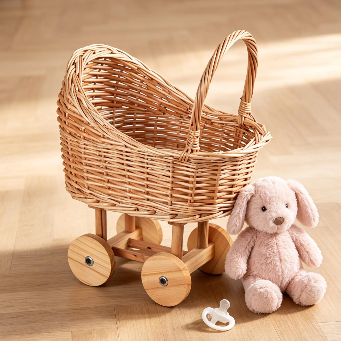 Playful Flower Basket On Wheels Acalora