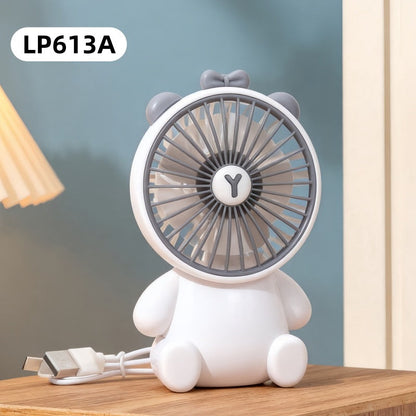 Women's Portable USB Handheld Fan with Cute Bear Motif Karnz