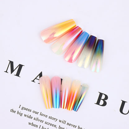 Trendy gradient design artificial nails Acalora