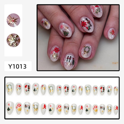 Artificial nails with festive Christmas designs Acalora