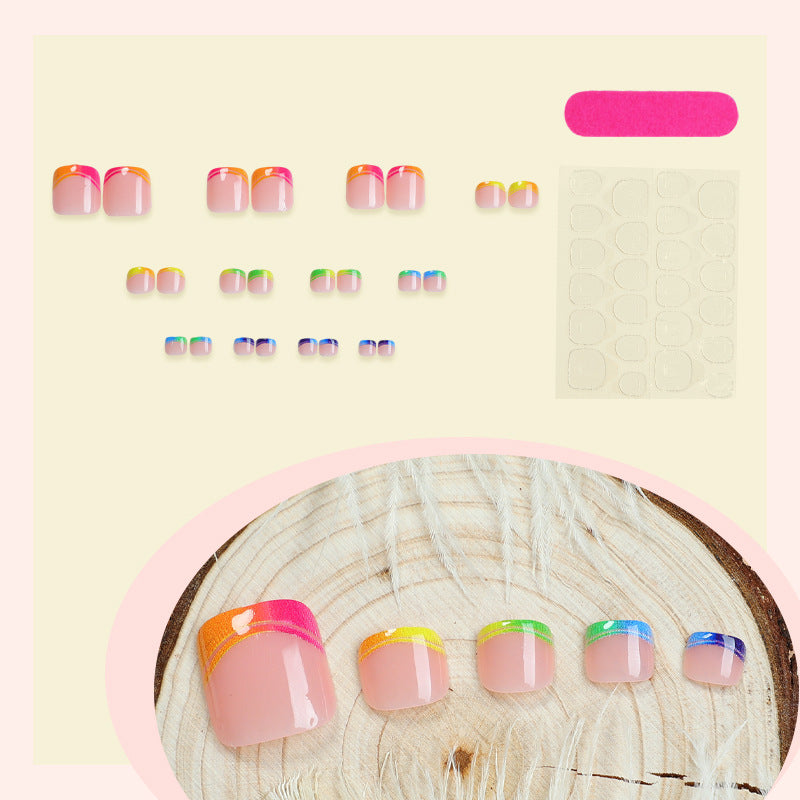 Vibrant Geometric Pattern Press-On Nails Acalora