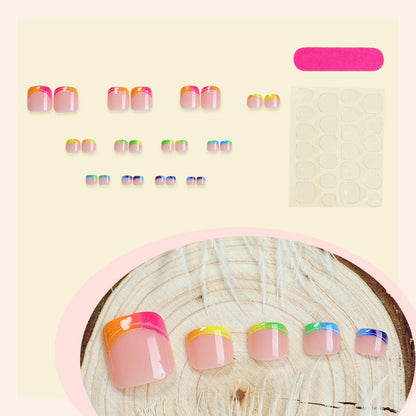 Vibrant Geometric Pattern Press-On Nails Acalora