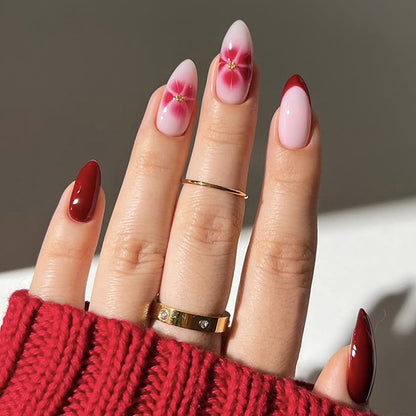 Artistic Floral Press-On Nail Set Acalora 1788495052