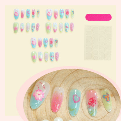 Creative Tropical-Inspired Press-On Nail Art Set Acalora