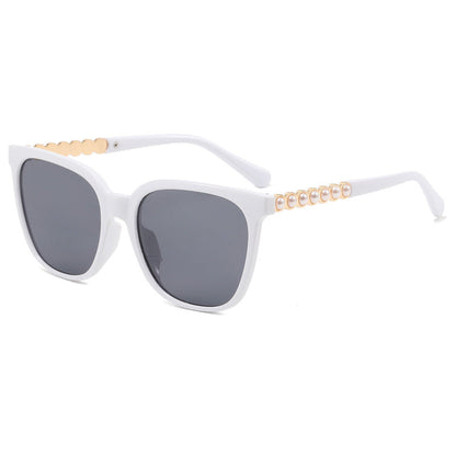 Women's oversized sunglasses with elegant pearl jewelry decoration Bowlift