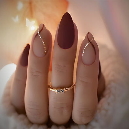 Press-On Nail Art Set with Elegant Design Acalora