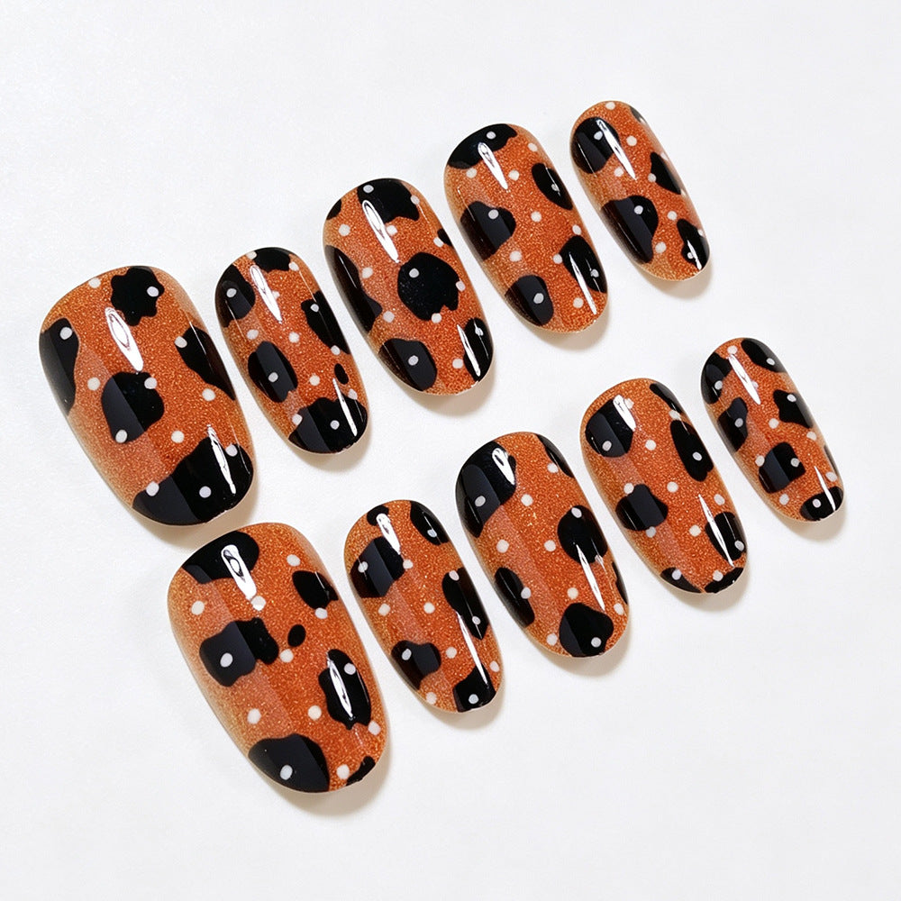 Artistic Leopard Print Press-On Nail Art Acalora