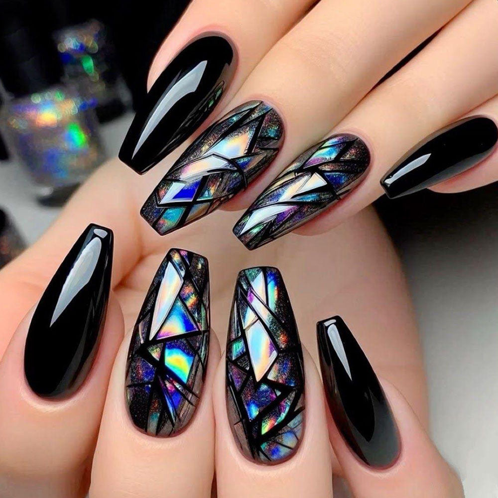Artificial nails with elegant geometric design Acalora