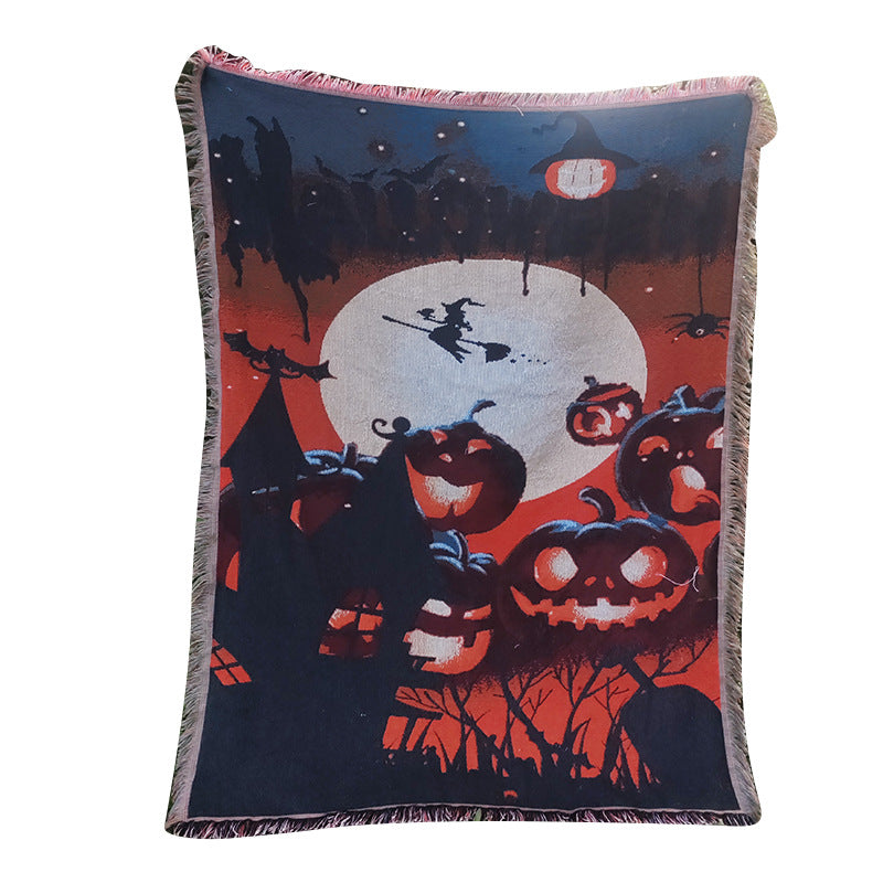 Halloween-Themed Tapestry Blanket