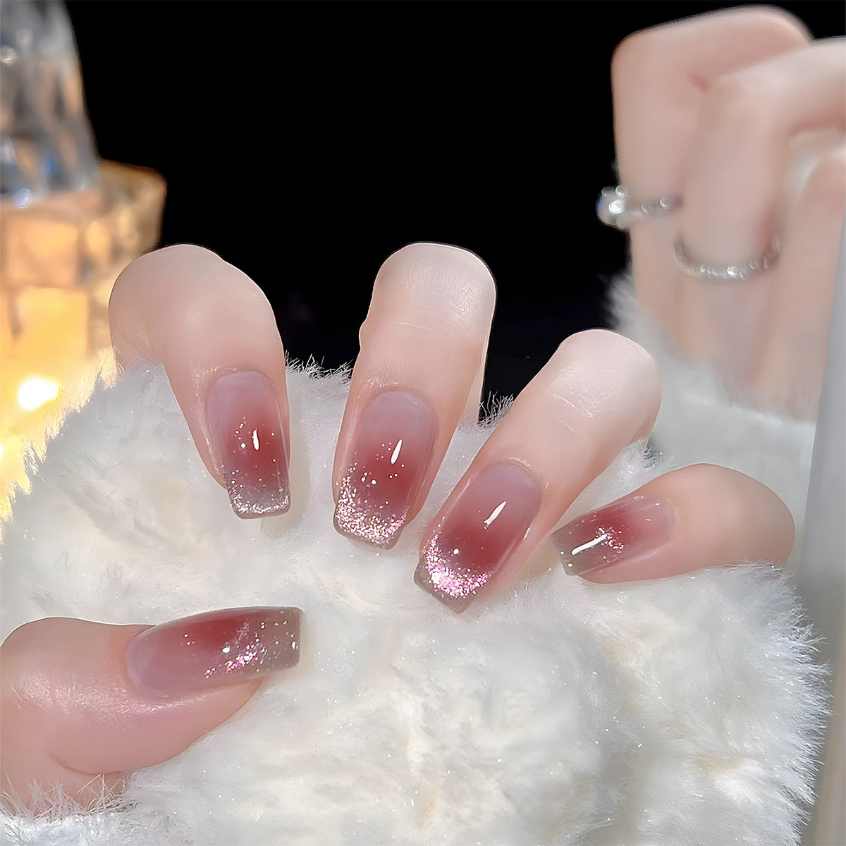 Elegant Press-On Nail Kit with Gradient Design Acalora