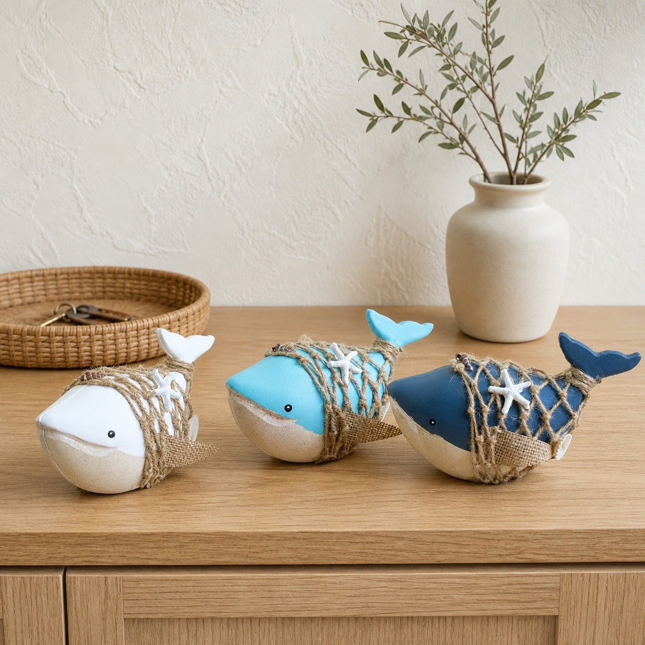 Decorative Whale Figurine Accent
