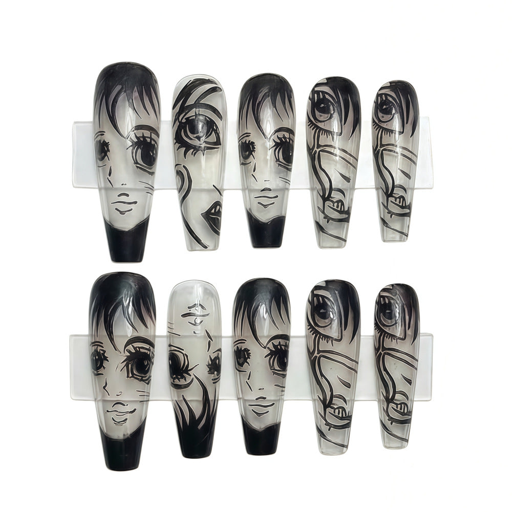 Art Nail Set with Artistic Portrait Designs Acalora