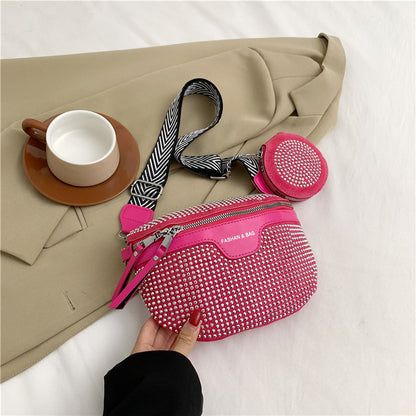Stylish Rhinestone Embellished Mini Crossbody Bag Acalora