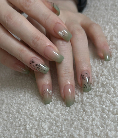 Premium Glitter Ombre Press-On Nail Set Acalora